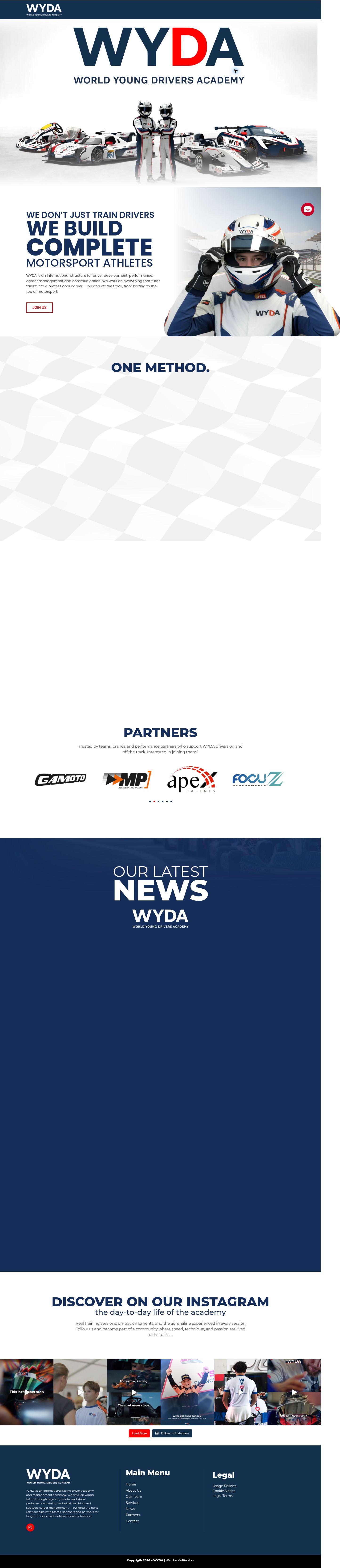 Página principal de World Young Drivers Academy